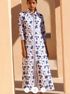 OLIPHANT DESIGN Shirt Dress Maxi- Marion Blue sz M Tuckernuck